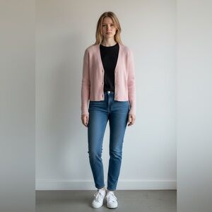 H&M Light Pink Ribbed Cardigan